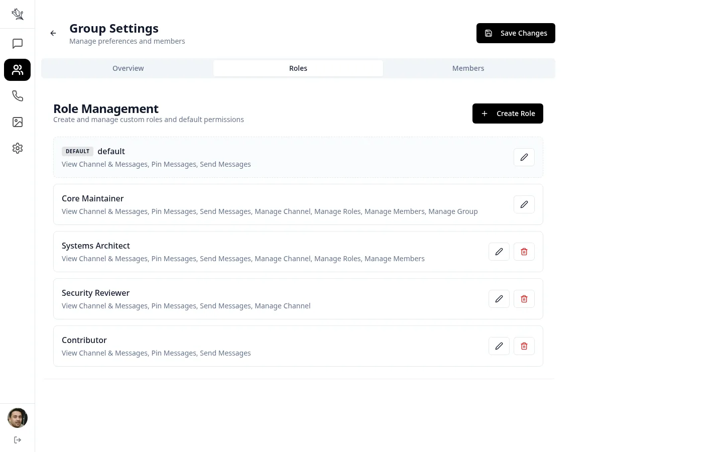 Lupyd Roles and Permissions Interface