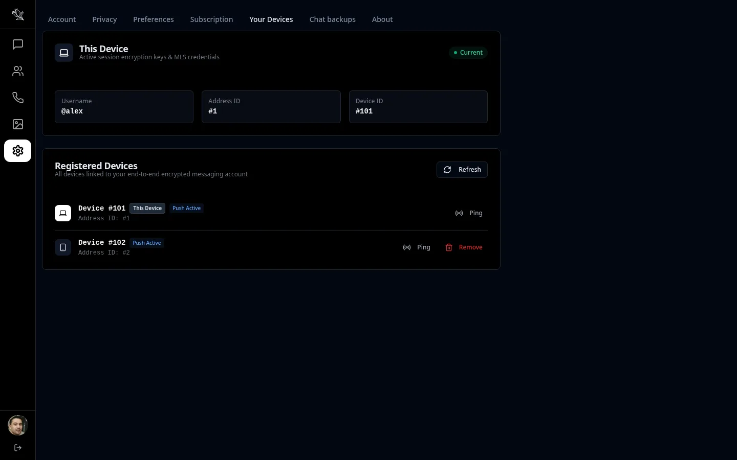 Lupyd Settings Desktop Interface