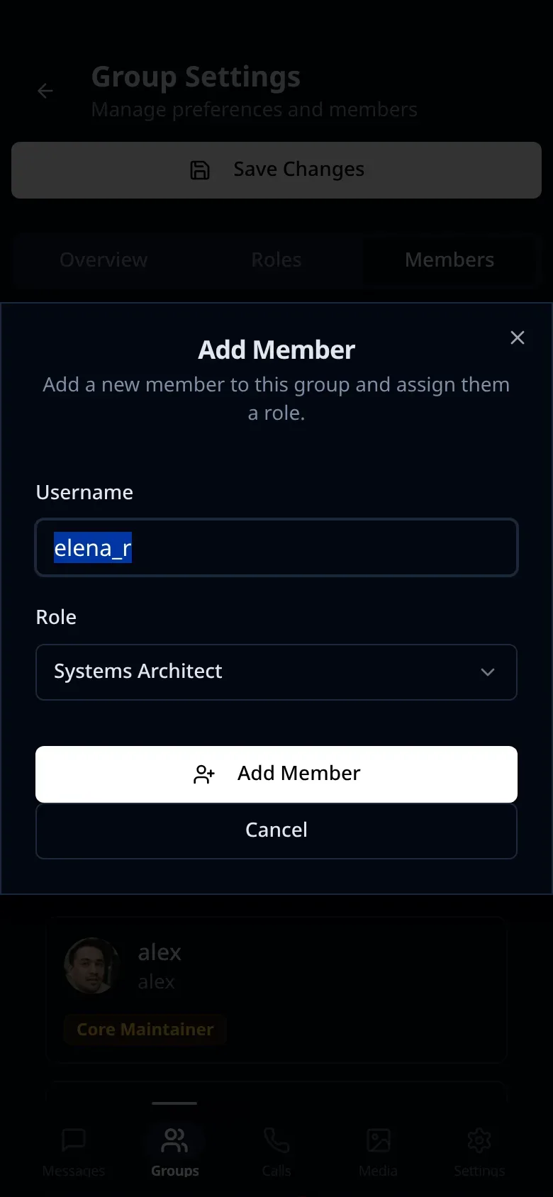 Lupyd Role Assignment Mobile Interface