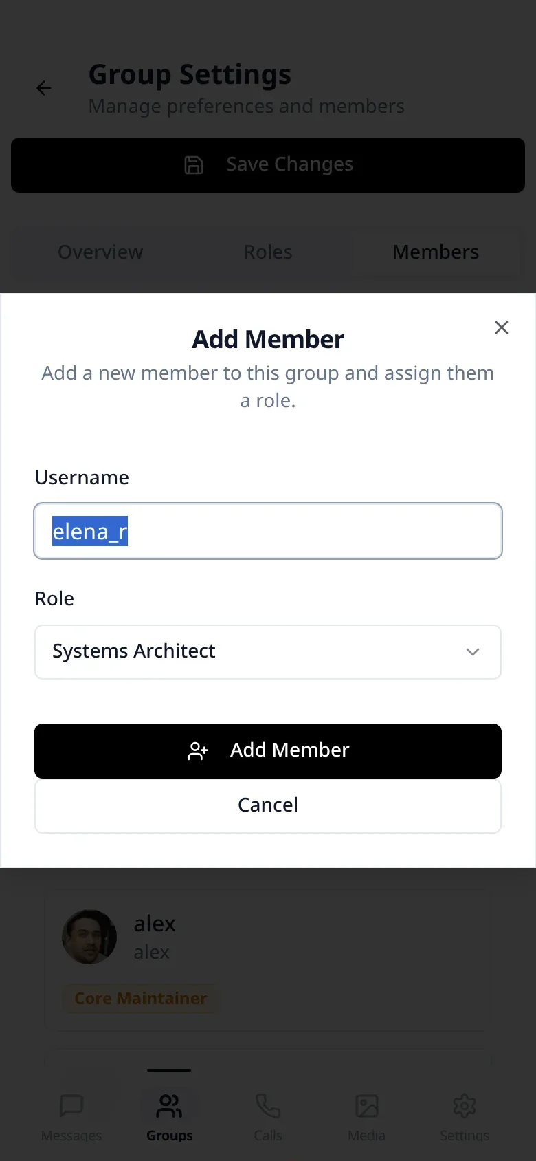 Lupyd Role Assignment Mobile Interface