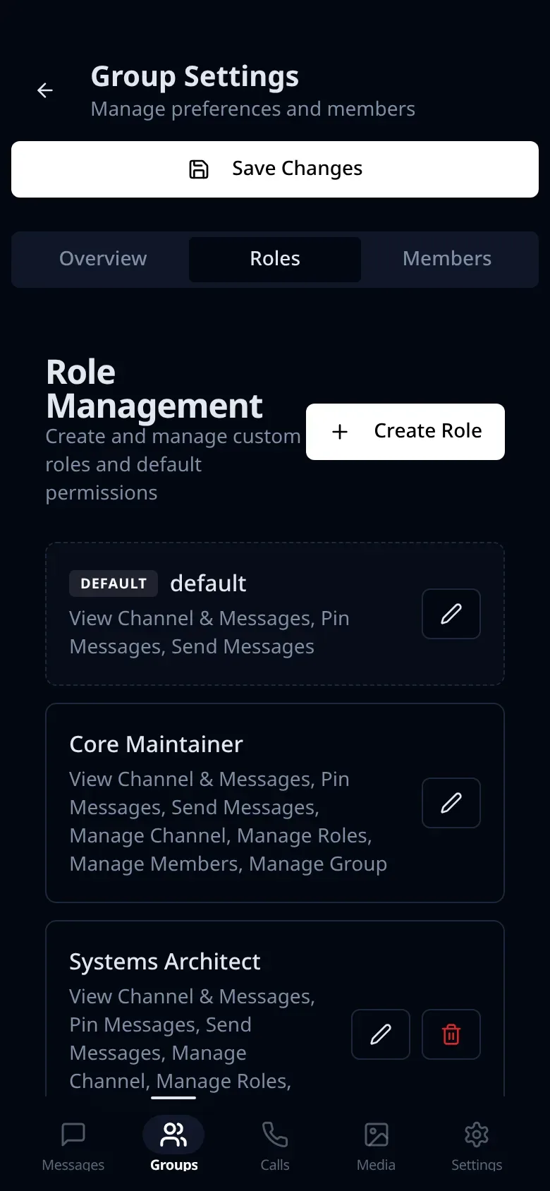 Lupyd Roles Mobile Interface