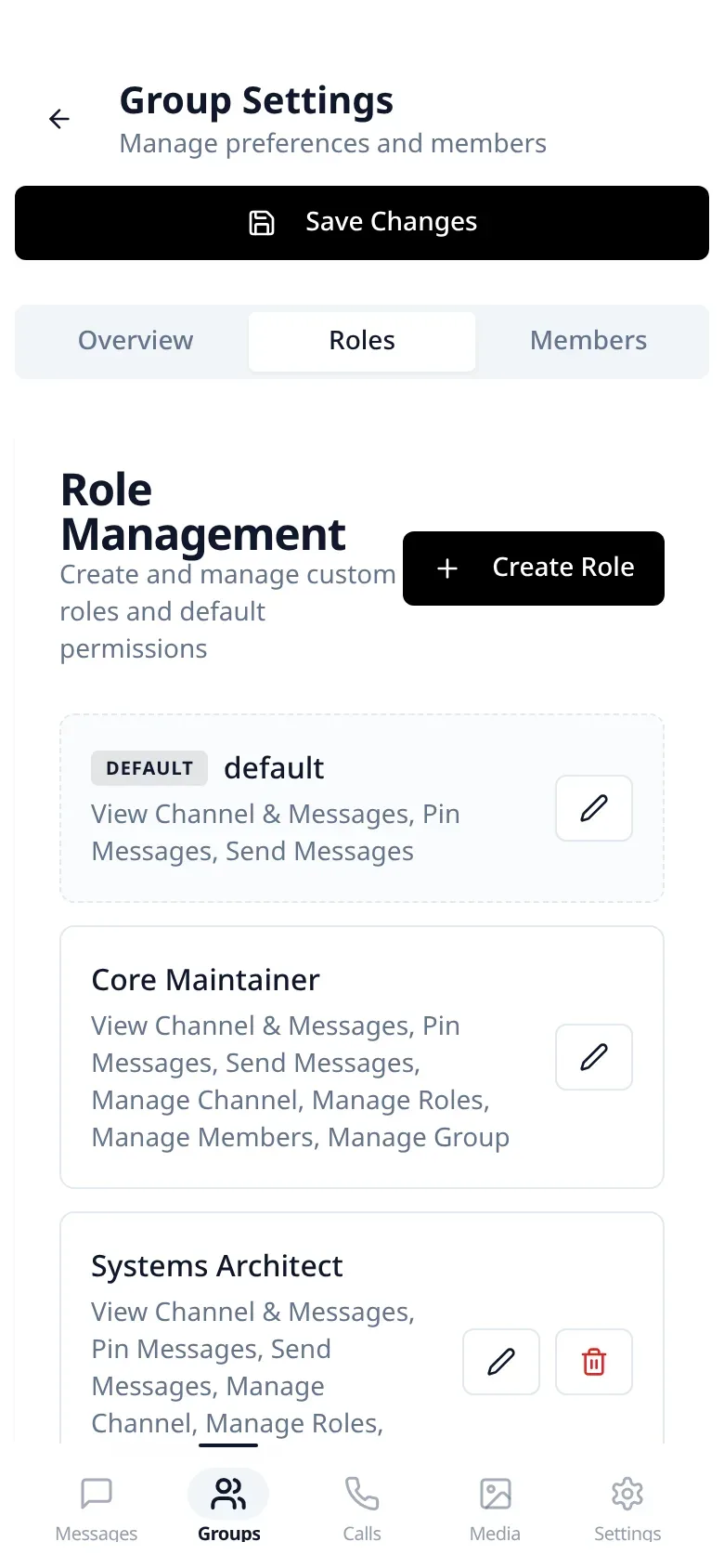 Lupyd Roles Mobile Interface